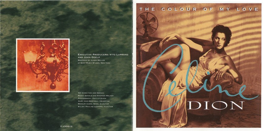 Celine Dion  The Colour Of My Love : Front + Inlay